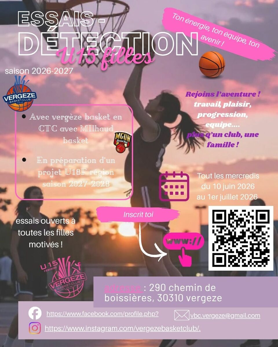 Essais - Détection U15F saison 2026-2027